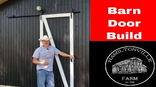 Quick Build DIY BARN DOOR CHEAP Youll Laugh When You See How We Do It [upl. by Nnael]