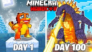 I Survived 100 Days as LAVA GODZILLA in HARDCORE Minecraft [upl. by Dola834]