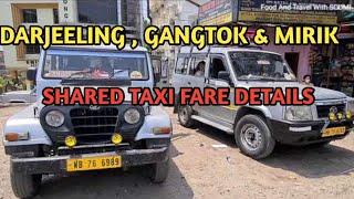 SILIGURI TO DARJEELING GANGTOK amp MIRIK Shared Taxi Fare [upl. by Yeuh593]