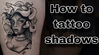 Tattoo time lapse  how to tattoo with magnum needles  Medusa tattoo 😎 [upl. by Keiko288]