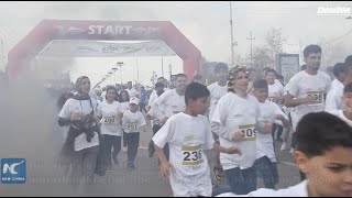 Marathon draws hundreds of participants in Erbil Iraq [upl. by Yrok]