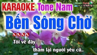 Bến Sông Chờ Karaoke Tone Nam  Bản Chuẩn 2020  Nhạc Sống Thanh Ngân [upl. by Fernande]