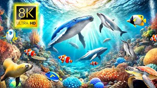 OCEANIC WONDERS Mesmerizing Marine Animals 8K VIDEO ULTRA HD HDR  8K ANIMAL OCEAN [upl. by Leihcey]