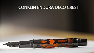 Conklin Endura Deco Crest orange edition omniflex nib [upl. by Enyrat]