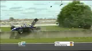 GP2  Ernesto Viso Crash France 30062007 [upl. by Yecaw]