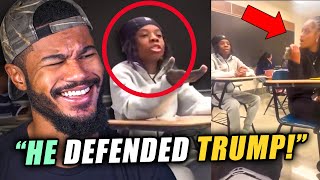 Black Student Defends TRUMP amp COOKS entire class and teacher [upl. by Olva]