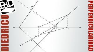 Plano perpendicular a otro plano conteniendo una recta Sistema Diédrico [upl. by Cutcheon]