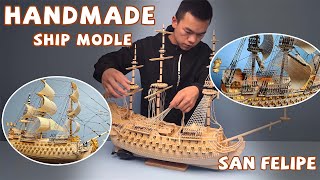 Handcrafting a Spanish Ship with Wood and Bamboo Mats【tianliang】 [upl. by Reginald187]