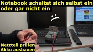 Medion Notebook schaltet sich selbst ein oder gar nicht ein  Laptop Netzteil testen  4K Video [upl. by Tallbott]