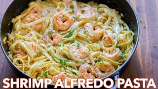 How To Make Creamy Shrimp Alfredo Pasta  30 Minute Meal [upl. by Iramohs]