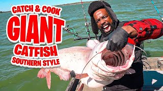 EXTREME Catch amp Cook GIANT Catfish Southern Style [upl. by Oretna599]