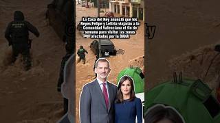 Los Reyes Felipe y Letizia viajarán el fin de semana a Valencia dana valencia felipeyletizia [upl. by Atinat]