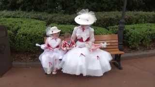 Kayla Poppins and Mary Poppins in Epcot with Logan as Baby Bert [upl. by Oicinoid]