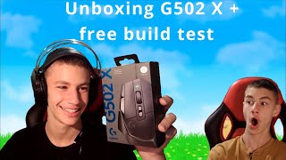 LogitechG G502 Unboxing  sound check and fortnite free build test [upl. by Llehsram]