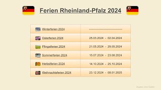 Ferien Rheinland Pfalz 2024 [upl. by Nido123]