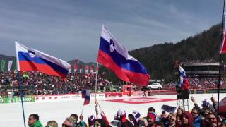 Stefan Kraft  251 m i Kamil Stoch  2515 m rekord skoczni Planica 2017 widok z trybuny 60 fps [upl. by Loferski972]