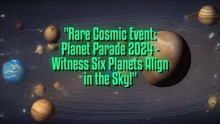 Rare Cosmic Event Planet Parade 2024  Witness Six Planets Align in the Sky [upl. by Kasevich]