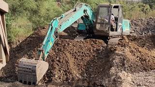 Kobelco excavator operator ameging video quarry work kobelco trending video [upl. by Puritan895]