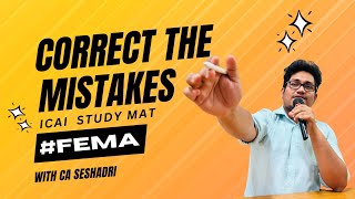 ICAI STUDY MATERIAL CORRECTION  CA INTER  FEMA [upl. by Analaj]