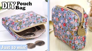 DIY CUTE ZIPPER COINS POUCH BAG TUTORIAL  Purse Woman or Kids You Can Easy Sew Yourself [upl. by Anoyk104]