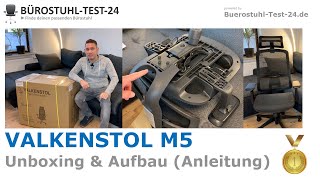 VALKENSTOL M5 Ergonomischer Bürostuhl 🥇 Unboxing Montage Anleitung amp Review Büro amp Homeoffice [upl. by Melisande30]