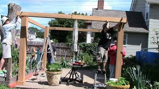 costco yardistry 12x12 cedar gazebo postsbeamsgussets  part1 201706 [upl. by Aynotel]