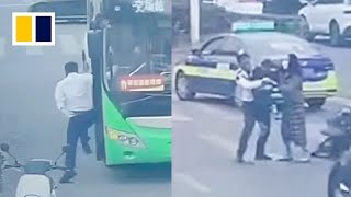 Bus driver pulls over to save choking child in China [upl. by Avilys]