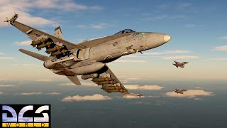 FA18 Hornet mission takes out multiple targets with 8 LGB in DCS World [upl. by Balsam182]