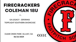 062224 Georgia Legacy Zeferino vs Firecrackers Coleman G5 [upl. by Nhguavahs519]