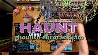 Haunt  Live jam w Eurorack modular ASM Hydrasynth OXI One guitar pedals and Halloween Pusheen [upl. by Atnauqahs588]