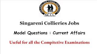 Singareni Collieries Jobs Model Questions  Latest Current Affairs VidyaTv3 [upl. by Talya893]