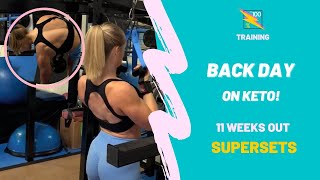 💪🏻Back Day Workout  SUPERSETS ☄️  11 weeks Out Natural Women’s bodybuilding gymworkout [upl. by Bencion]