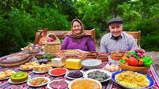 Preparing Traditional Azerbaijani Breakfast amp Cooking Delicious Fish Lamb Leg and Khinkali [upl. by Edalb813]