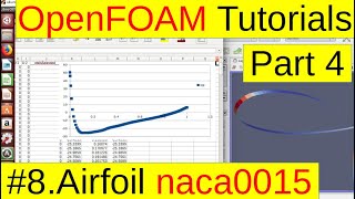 OpenFOAM Tutorials Airfoil naca0015 Part4 Postprocessing 08 [upl. by Pellet]