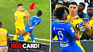 Cristiano Ronaldo Elbow KICK amp RED Card against AlHilal 😱😡 [upl. by Analak813]