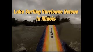 Lake Surfing Hurricane Helene In Illinois [upl. by Nitsirk]