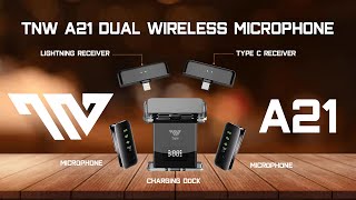 UNBOXING TNW A21 DUAL WIRELESS MICROPHONE LAVALIER [upl. by Llenrad]