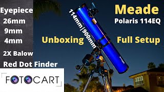 Powerful Meade Polaris 114EQ Reflector Telescope Unboxing amp Full Setup [upl. by Haile]