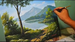 Acrylic Landscape Painting Lesson  Morning in Lake by JmLisondra [upl. by Lane]