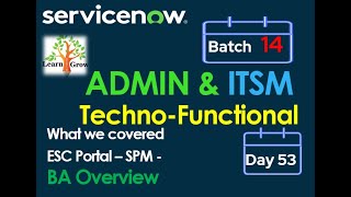 CSACIS ITSM Batch14  Day 53  ESC Portal  SPM  BA Overview Shorts Short [upl. by Nihsfa427]