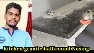 KITCHEN GRANITE HALF ROUND NOSING COUNTERTOP INSTALLATION Granite Edge Polishing  KC TAMIL VLOGS [upl. by Ashbaugh]