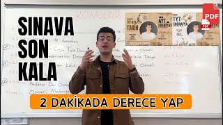 2 Dakikada Yks Son Günlerde Başarı  Derece Yaptıracak Ders Notları yks2024 [upl. by Baelbeer]