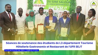 Séances de soutenance des étudiants de L3 du département THGR de lUFR SEJT [upl. by Laurent]