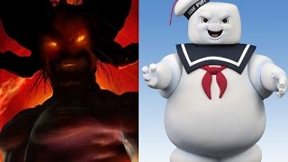 Satan VS The Stay Puft Marshmallow ManWhod Win The Fight A Satan VS Stay Puft Battle Fight [upl. by Ytnom]