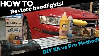 HOW TO  Headlights restoration  3M DIY kit vs Pro technique [upl. by Lodi]