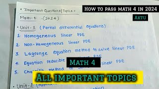 Engineering mathematics 4 aktu important questions math 4  aktu important questions cse wale [upl. by Ainattirb308]