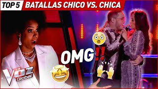 Las MEJORES Batallas entre CHICO vs CHICA de La Voz [upl. by Htiekram]