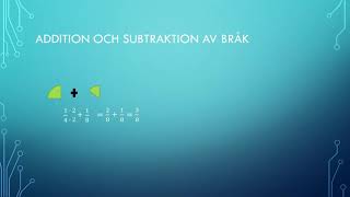 4 4 Bråk och procent åk 7 addition och subtraktion av bråk [upl. by Salvay107]