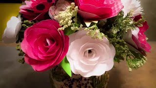 Cricut Paper Rose Bouquet Tutorial [upl. by Delaney60]