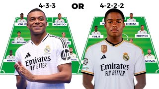 REAL MADRID 433 or 4222 Potential starting lineups with transfers  Summer transfers 2024 [upl. by Enitsrik270]